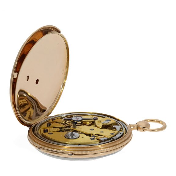 Very fine 18 carat gold large pocket watch with a decentralized dial Circa 1820 Very fine 18 carat gold large pocket watch with a decentralized dial Circa 1820