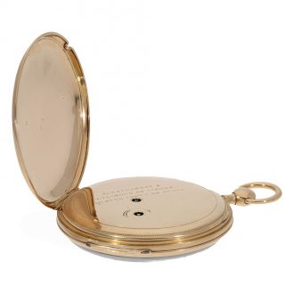 Very fine 18 carat gold large pocket watch with a decentralized dial Circa 1820