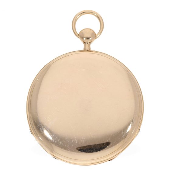 Very fine 18 carat gold large pocket watch with a decentralized dial Circa 1820 Very fine 18 carat gold large pocket watch with a decentralized dial Circa 1820