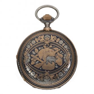 Swiss gold and tula silver anker chronometer pocket watch Circa 1890