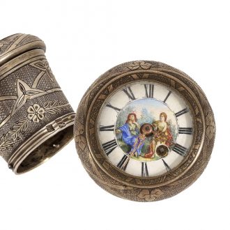 French silver walking stick head with integrated verge watch Circa 1780