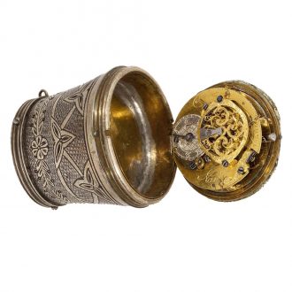 French silver walking stick head with integrated verge watch Circa 1780