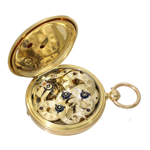 18 Carat gold skeletonized movement watch without dial Circa 1860 18 Carat gold skeletonized movement watch without dial Circa 1860