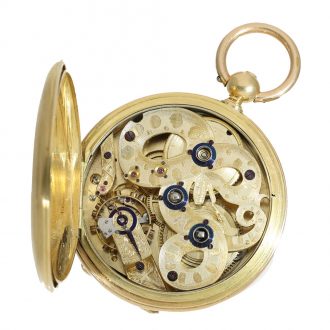 18 Carat gold skeletonized movement watch without dial Circa 1860