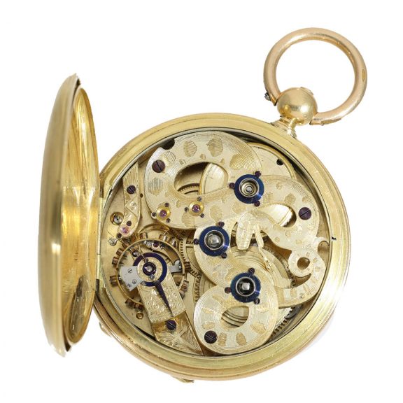 18 Carat gold skeletonized movement watch without dial Circa 1860 18 Carat gold skeletonized movement watch without dial Circa 1860