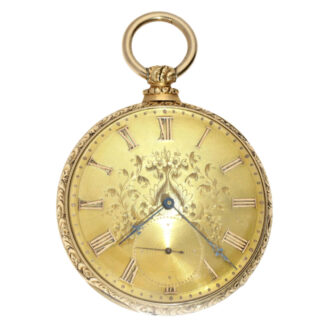 Swiss 18 carat gold open faced lever pocket watch Circa 1840