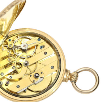 Swiss 18 carat gold open faced lever pocket watch Circa 1840