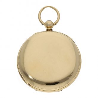 Technically interesting English gold full hunter cased watch Circa 1873