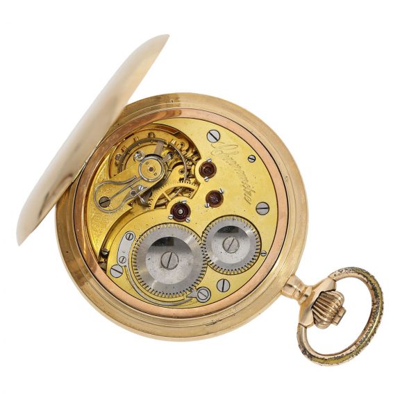 Swiss 14 carat gold heavy and exceptionally large chronometer Circa 1890 Swiss 14 carat gold heavy and exceptionally large chronometer Circa 1890