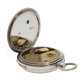 English silver open faced spring detent chronometer Circa 1899