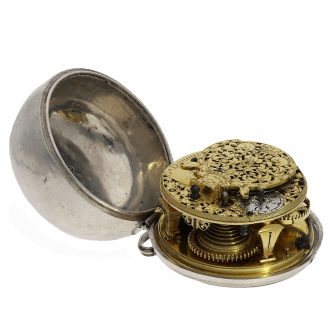 Swiss silver exceptionally large verge oignon watch Circa 1700