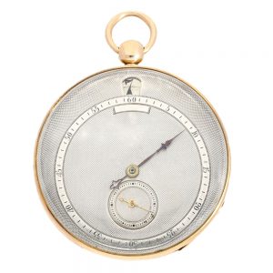 A French gold open face cylinder pocket watch Circa 1820
