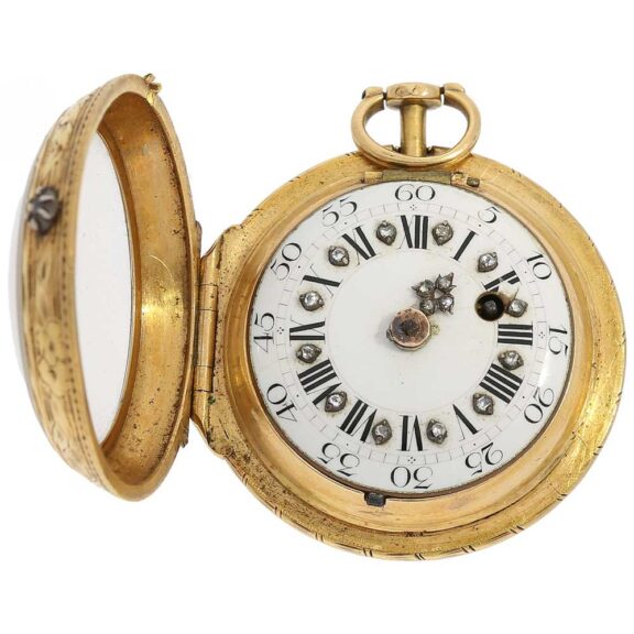 French ladies watch with diamonds and chatelaine Circa 1750 French ladies watch with diamonds and chatelaine Circa 1750