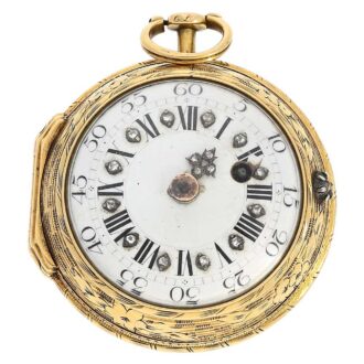 French ladies watch with diamonds and chatelaine Circa 1750