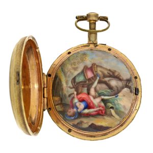 Swiss verge with hidden erotic enamel painting Circa 1820