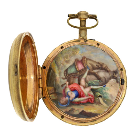 Swiss verge with hidden erotic enamel painting Circa 1820
