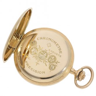 Swiss 14 carat gold full hunter ‘Chronomètre Genève’ Circa 1900