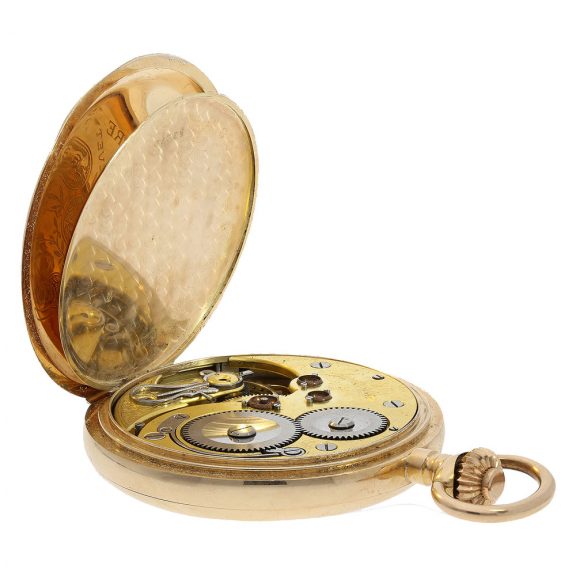 Swiss 14 carat gold full hunter ‘Chronomètre Genève’ Circa 1900 Swiss 14 carat gold full hunter ‘Chronomètre Genève’ Circa 1900