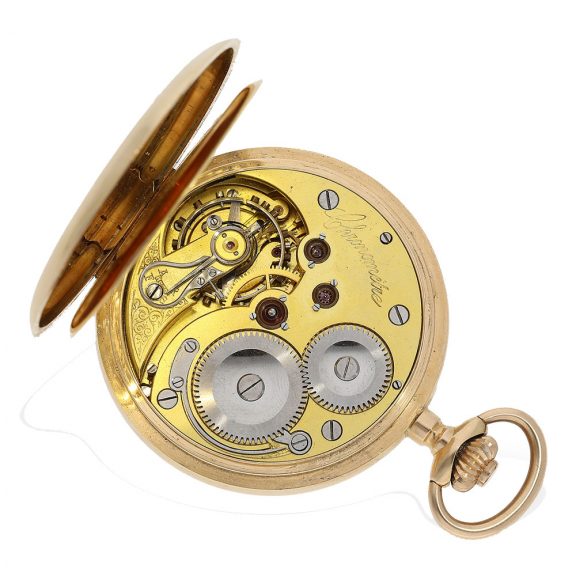 Swiss 14 carat gold full hunter ‘Chronomètre Genève’ Circa 1900 Swiss 14 carat gold full hunter ‘Chronomètre Genève’ Circa 1900