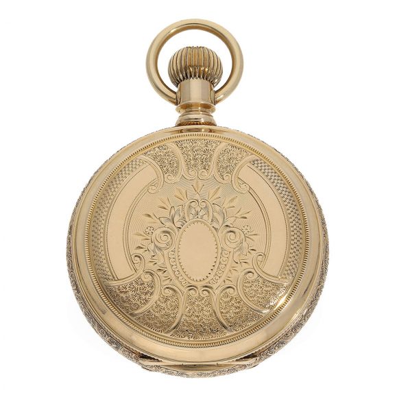 Heavy American 14 Carat gold Art nouveau full hunter cased watch Circa 1890 Heavy American 14 Carat gold Art nouveau full hunter cased watch Circa 1890