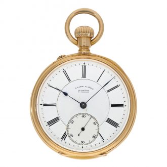 Early German 18K gold open faced lever watch Circa 1896