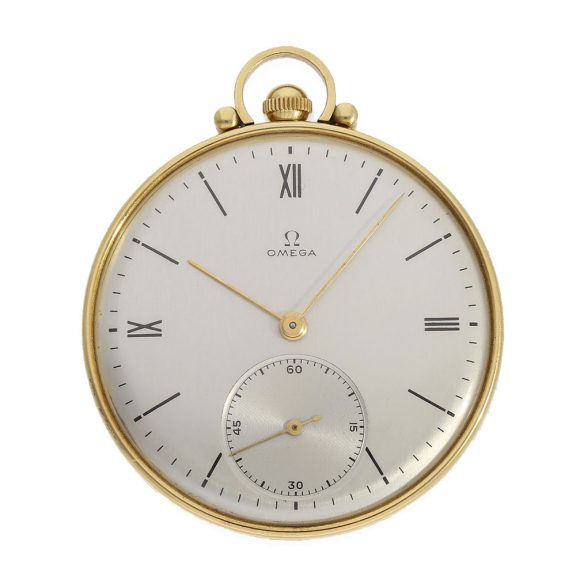 Swiss 18 carat dress watch with a silvered dial Circa 1930