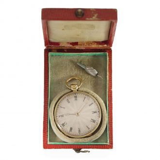 French 18 carat gold miniature Lépine watch in original box Circa 1830 French 18 carat gold miniature Lépine watch in original box Circa 1830