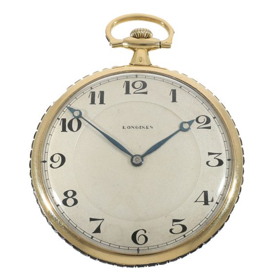 Swiss 18 carat gold very fine dress watch with sapphire embellishments Circa 1910