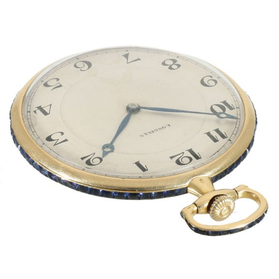 Swiss 18 carat gold very fine dress watch with sapphire embellishments Circa 1910 Swiss 18 carat gold very fine dress watch with sapphire embellishments Circa 1910