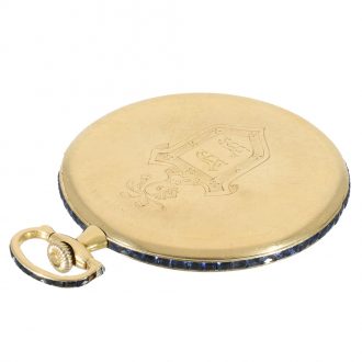 Swiss 18 carat gold very fine dress watch with sapphire embellishments Circa 1910