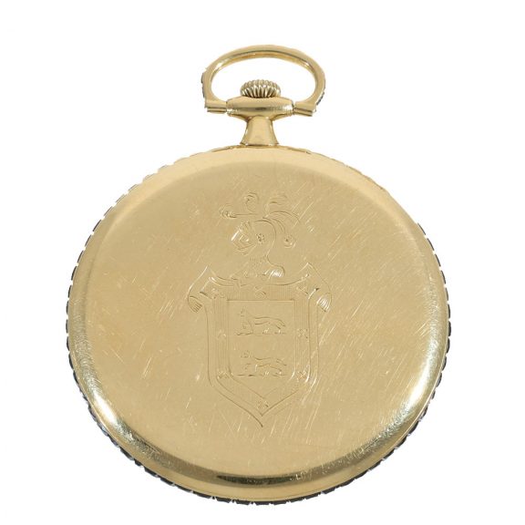 Swiss 18 carat gold very fine dress watch with sapphire embellishments Circa 1910 Swiss 18 carat gold very fine dress watch with sapphire embellishments Circa 1910