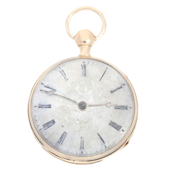 French 18K pink gold open faced repeating verge Circa 1820