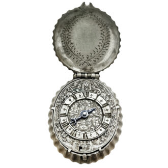 Rare Swiss silver scallop form pendant watch Circa 1650