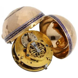 Swiss gold/enamel form watch "Boulle de Geneve" Circa 1800