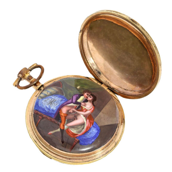 Swiss verge watch with hidden erotic painting Circa 1800 Swiss verge watch with hidden erotic painting Circa 1800