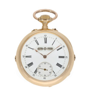 Swiss 18 carat gold anker chronometer with linear calendar Circa 1890