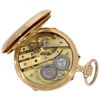 Swiss 18 carat gold anker chronometer with linear calendar Circa 1890
