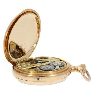 Swiss 18 carat gold anker chronometer with linear calendar Circa 1890