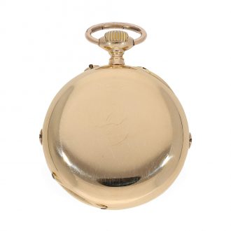 Swiss 18 carat gold anker chronometer with linear calendar Circa 1890