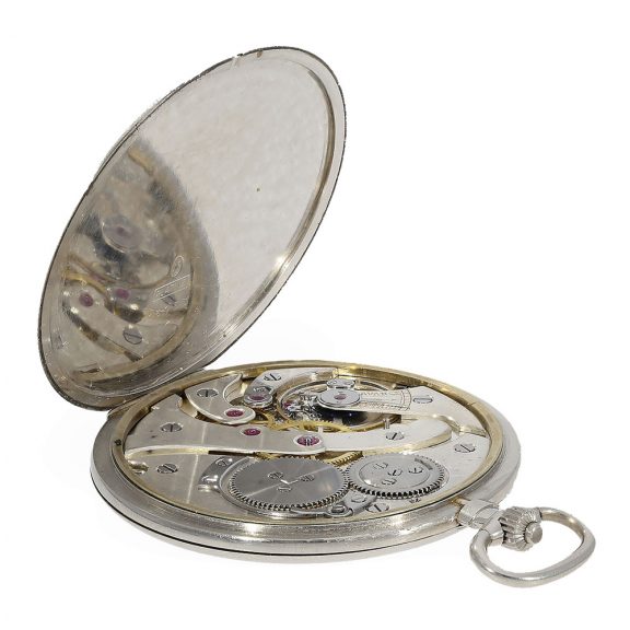 Swiss platinum full hunter cased lever escapement watch Circa 1920 Swiss platinum full hunter cased lever escapement watch Circa 1920