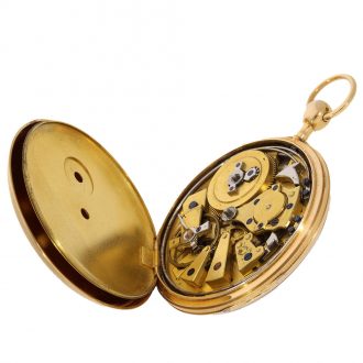 English 18 carat gold cylinder watch with repeater Circa 1820