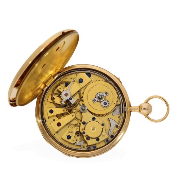 English 18 carat gold cylinder watch with repeater Circa 1820 English 18 carat gold cylinder watch with repeater Circa 1820