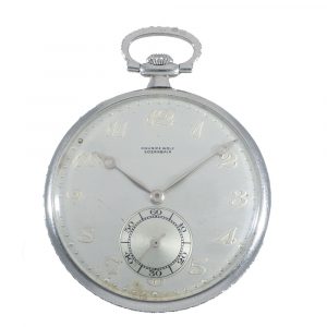 Swiss platinum lépine pocket watch set with diamonds Circa 1915