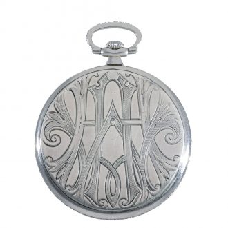 Swiss platinum lépine pocket watch set with diamonds Circa 1915