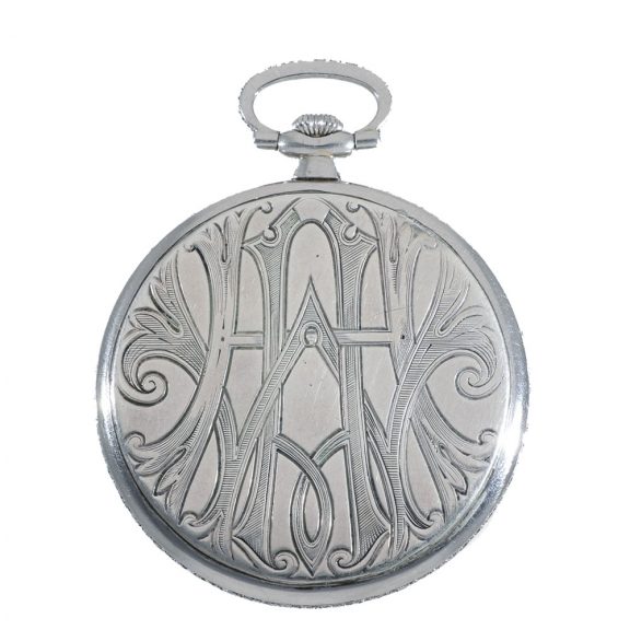 Swiss platinum lépine pocket watch set with diamonds Circa 1915 Swiss platinum lépine pocket watch set with diamonds Circa 1915