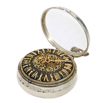 Heavy Irish silver verge watch with three cases Circa 1700