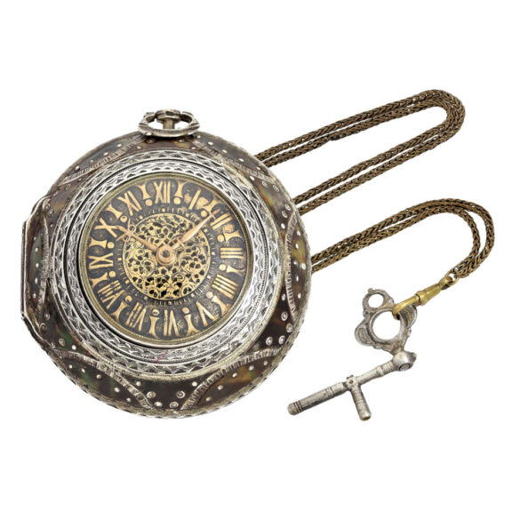Heavy Irish silver verge watch with three cases Circa 1700