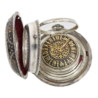 Heavy Irish silver verge watch with three cases Circa 1700