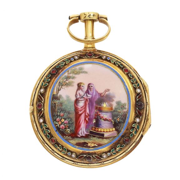 French 18 Carat gold and enamel verge watch Circa 1780