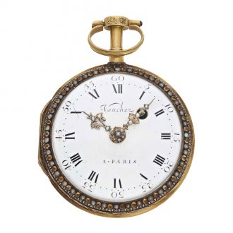 French 18 Carat gold and enamel “Spindeluhr” (verge) watch Circa1780